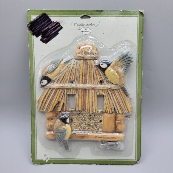 Hallmark Birdhouse Light Switch Cover Plate Gold Finch Bird Feeder - Picture 1 of 6